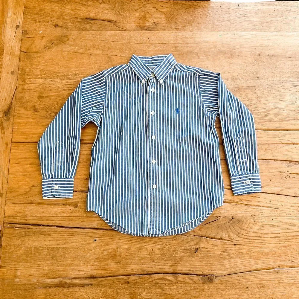 Ralph Lauren Boys Striped Button Down, Size 4